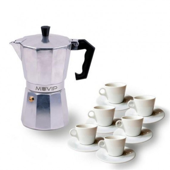 Cafetera Italiana Muvip de Aluminio Antiadherente para 6 Tazas