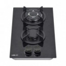 Placa de Cocina a Gas Muvip MGC-2F para Encastrar, 2 Fuegos Cristal Negro