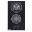 Placa de Cocina a Gas Muvip MGC-2F para Encastrar, 2 Fuegos Cristal Negro