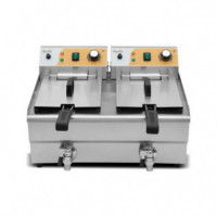 Freidora Eléctrica Profesional Chef Pro CF0105 Doble Cuba 10+10 Litros