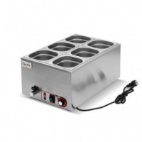 Baño María Eléctrico Industrial Chef Pro CF0114 6 Cubetas GN 1/6 1200W