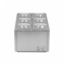 Baño María Eléctrico Industrial Chef Pro CF0114 6 Cubetas GN 1/6 1200W