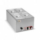 Baño María Industrial Chef Pro CF0113 - 4 Cubetas GN 1/4 - 1200W