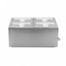 Baño María Industrial Chef Pro CF0113 - 4 Cubetas GN 1/4 - 1200W
