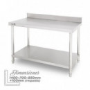 Mesa de Trabajo Chef Pro CF0134 Acero Inoxidable 140x70x85cm con Respaldo