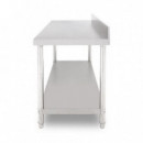 Mesa de Trabajo Chef Pro CF0134 Acero Inoxidable 140x70x85cm con Respaldo