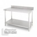 Mesa de Trabajo Acero Inoxidable Chef Pro CF0136 150x70x85cm con Respaldo