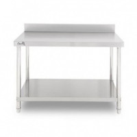 Mesa de Trabajo Acero Inoxidable Chef Pro CF0136 150x70x85cm con Respaldo