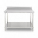 Mesa de Trabajo Acero Inoxidable 180x70x85cm con Respaldo Chef Pro CF0138