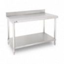 Mesa de Trabajo Acero Inoxidable 180x70x85cm con Respaldo Chef Pro CF0138