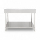 Mesa de Trabajo Acero Inoxidable 180x70x85cm con Respaldo Chef Pro CF0138