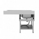 Fregadero Industrial Chef Pro CF0139 de Acero Inoxidable con Cubeta Izquierda y Estante (140x70x85 cm)