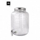 Tarro Dispensador con Grifo de Vidrio La Mediterranea, 4 Litros