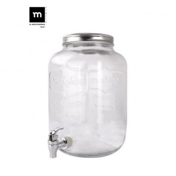 Tarro Dispensador con Grifo de Vidrio La Mediterranea, 4 Litros
