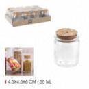 Tarro de Vidrio con Tapón de Corcho La Mediterránea 55ml