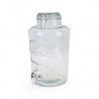 Tarro Dispensador de Vidrio con Grifo La Mediterránea 8 Litros