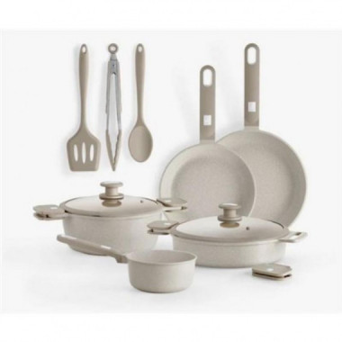 Bater&iacute;a de Cocina Monix Denmark de 10 Piezas con Antiadherente y Asas de Silicona