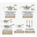 Batería de Cocina Monix Denmark de 10 Piezas con Antiadherente y Asas de Silicona