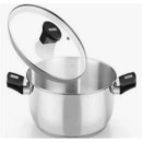 Cacerola de Acero Inoxidable Monix Elite con Tapa de Vidrio 30 cm