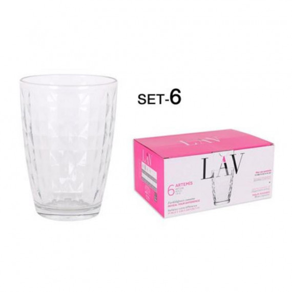 Set de 6 Vasos de Cristal Lav New Artemis 415 ml