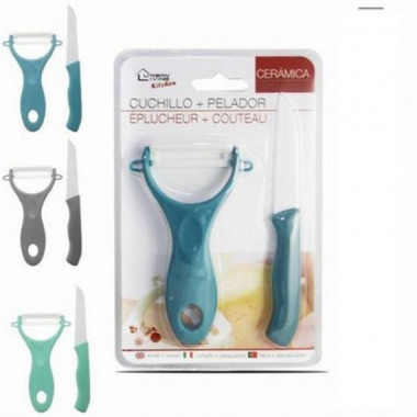 Set Pelador y Cuchillo Cer&aacute;mico Urban Living 16cm