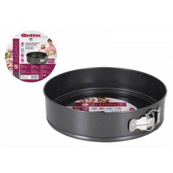 Molde Desmontable Quttin Redondo Antiadherente (Ø 28 x 6,8 cm)