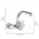 Grifo Monomando de Fregadero EDM de Caño Alto Empotrado Cromado