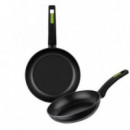 Pack 2 Sartenes MONIX Green de Aluminio Forjado 20/24 Cm - Antiadherente Inducción