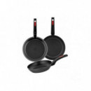 Pack 3 Sartenes de Aluminio Forjado MONIX Sunset (18/22/26 Cm)