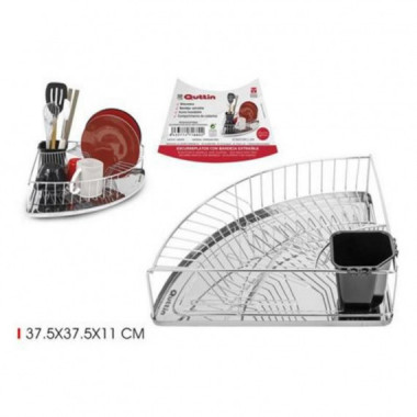 Escurreplatos Rinconero de Acero Inoxidable Quttin