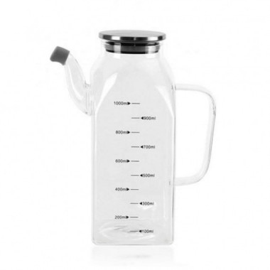 Jarra Medidora de Borosilicato La Mediterranea 1000ml con Tapa Met&aacute;lica