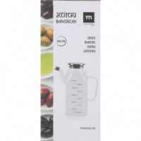 Jarra Medidora de Borosilicato La Mediterranea 1000ml con Tapa Metálica