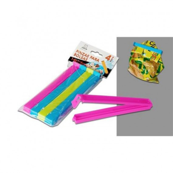 Pack de 4 Pinzas de Cierre de Plástico Urban Living para Bolsas 14 cm