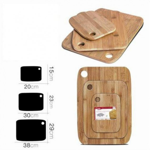 Set de 3 Tablas de Cortar en Madera de Bambú