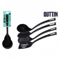 Set 4 Utensilios de Cocina Quttin de Plástico Negro