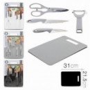 Set de Cocina Urban Living: Tijeras, Pelador, 2 Cuchillos y Tabla de Corte
