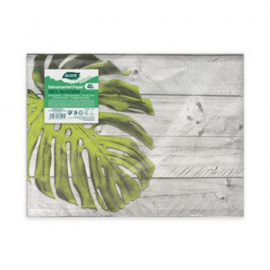 Pack de 40 Salvamanteles de Papel Algon Hoja Habana 30x40 cm
