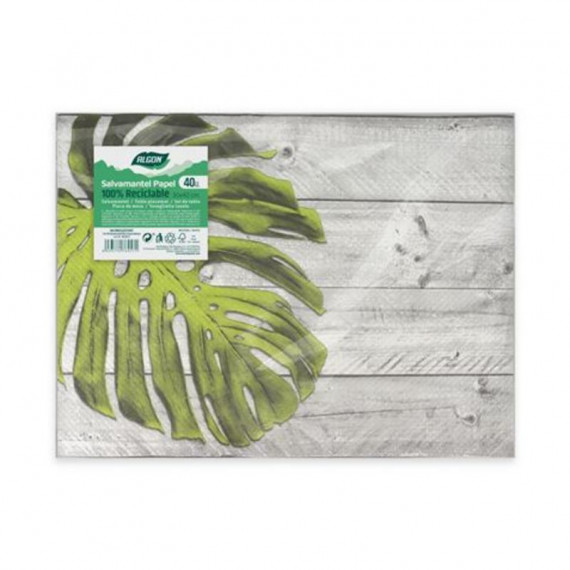 Pack de 40 Salvamanteles de Papel Algon Hoja Habana 30x40 cm