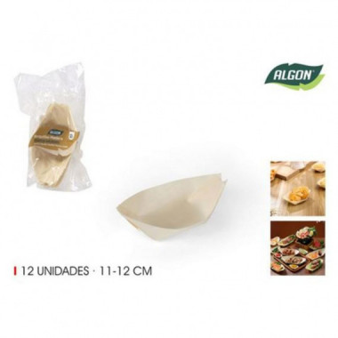 Pack de 12 Cuencos de Bamb&uacute; Algon para Aperitivos 10cm