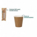 Set 20 Vasos de Cartón Kraft Algon 120 cc Compostables