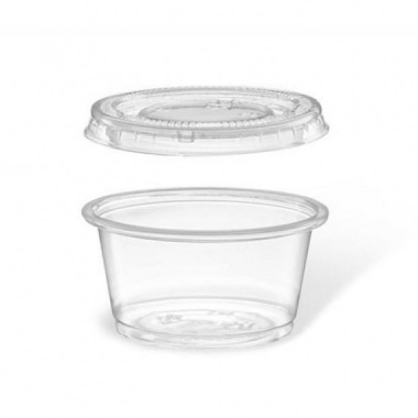 Pack 10 Tarritos para Salsa Algon con Tapa Transparente de 60 ml