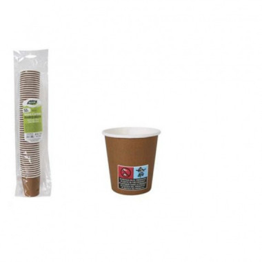 Set de 50 Vasos de Cart&oacute;n Marr&oacute;n de 80cc Algon