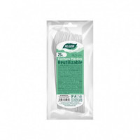 Pack 25 Cucharas Plásticas Reutilizables Blancas Algon
