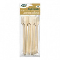 Pack de 20 Pinchos de Bambú Algon con Agarrador de 13.5 cm