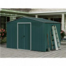 Caseta de Metal Sungar con Puertas Correderas 304.5x243x214.5cm (7.4m²) Verde