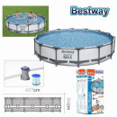 Piscina Circular Bestway Steel Pro con Bomba de Filtro Ø427x84 cm