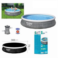 Piscina Hinchable Bestway Fast Set con Bomba de Filtro 366x76 cm