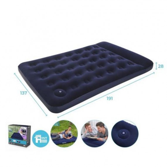 Colchón de Camping Doble Bestway con Inflador Incorporado (191x137x28 cm)