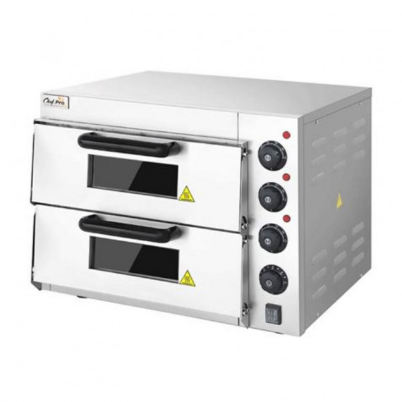 Horno de Pizza Eléctrico Profesional Chef Pro CF0119, 2 Cámaras, 3000W