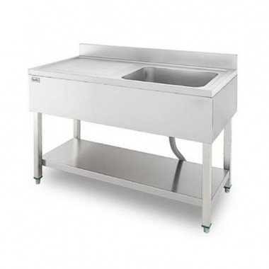 Fregadero Industrial Chef Pro CF0142 con Cubeta Derecha y Estante (140x70x85 cm)